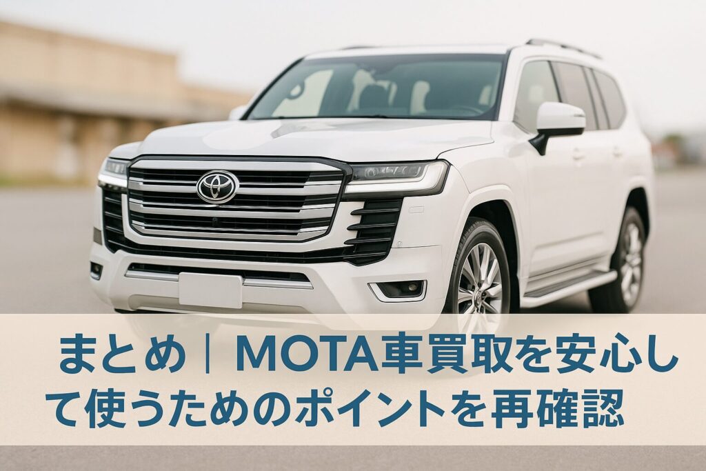 MOTA車買取Q&Aのまとめイメージ